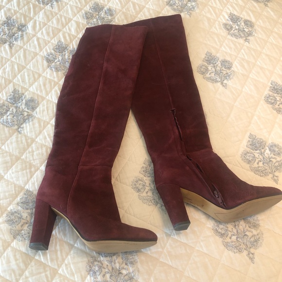 Halogen Shoes - Halogen OTK Suede Boot in Scarlett
